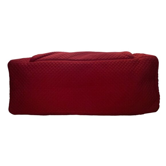 Vera Bradley Women’s Red Quilted With Front Zip Pocket Weekender Travel Bag - Picture 7 of 14